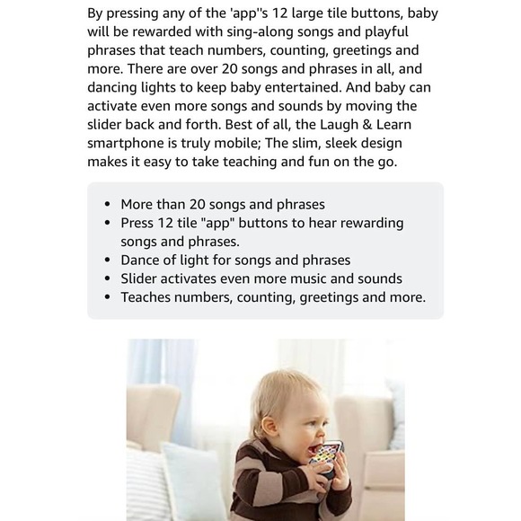 Fisher Price Laugh & Learn Smart Phone Musical Toy smart phone Baby . - Picture 3 of 6
